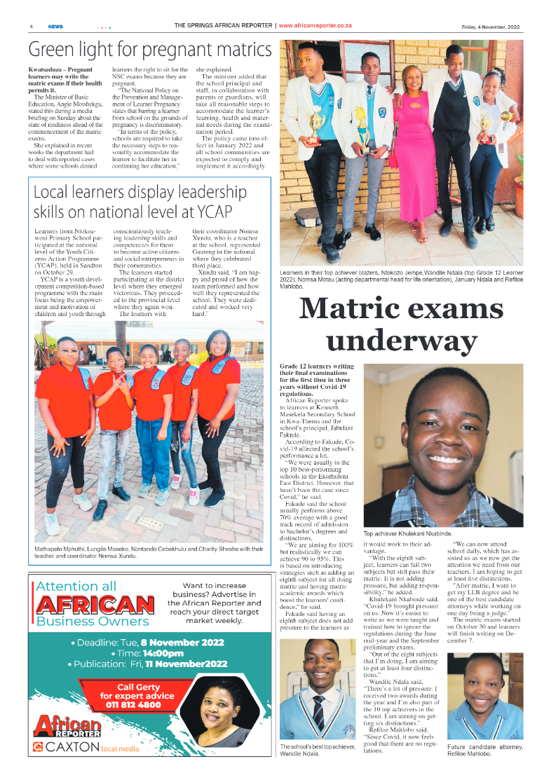 African Reporter 4 Nov 2022 page 4