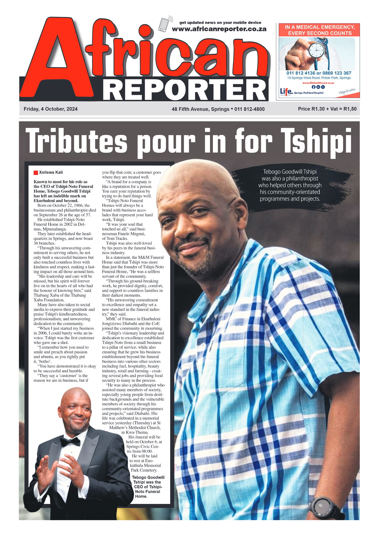 African Reporter 4 October 2024 page 1