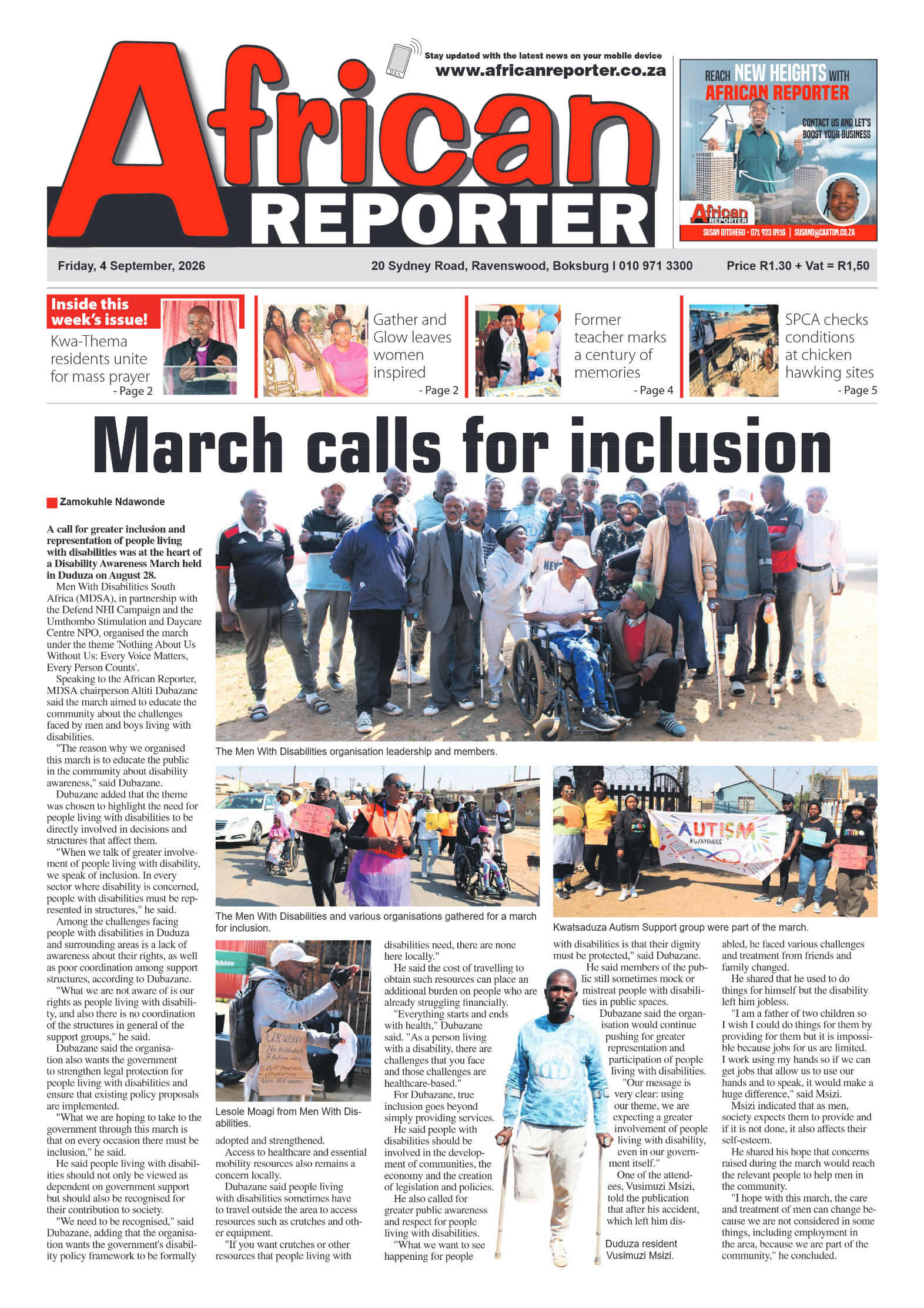 African Reporter 4 September 2026 page 1