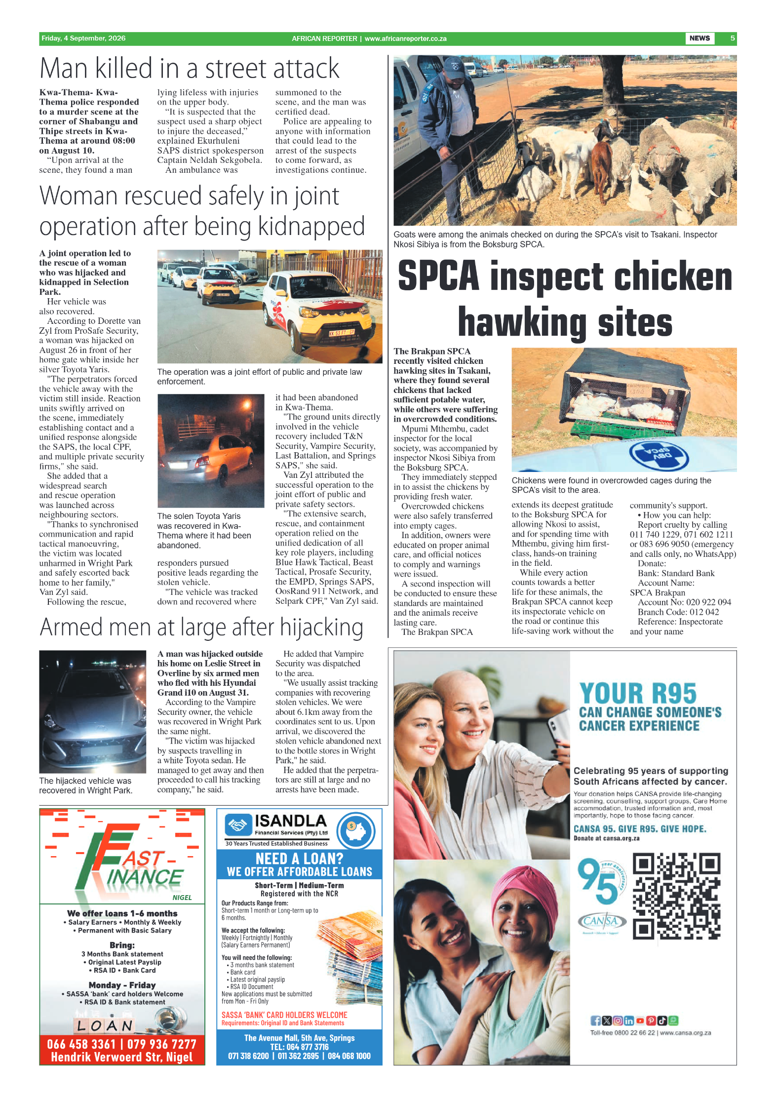 African Reporter 4 September 2026 page 5