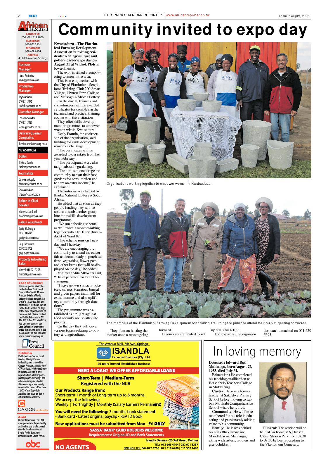 African Reporter 5 August 2022 page 2