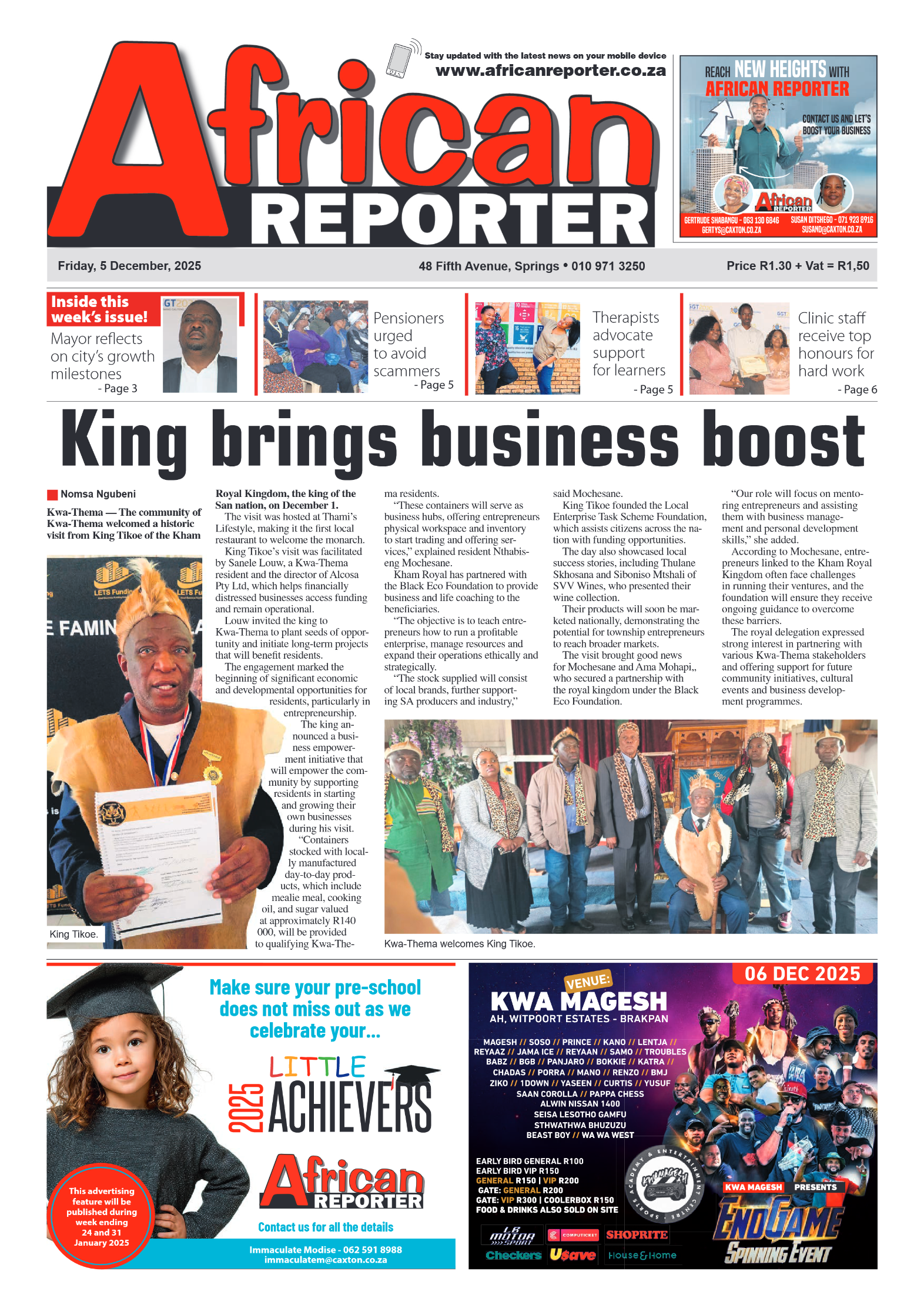 African Reporter 5 December 2025 page 1