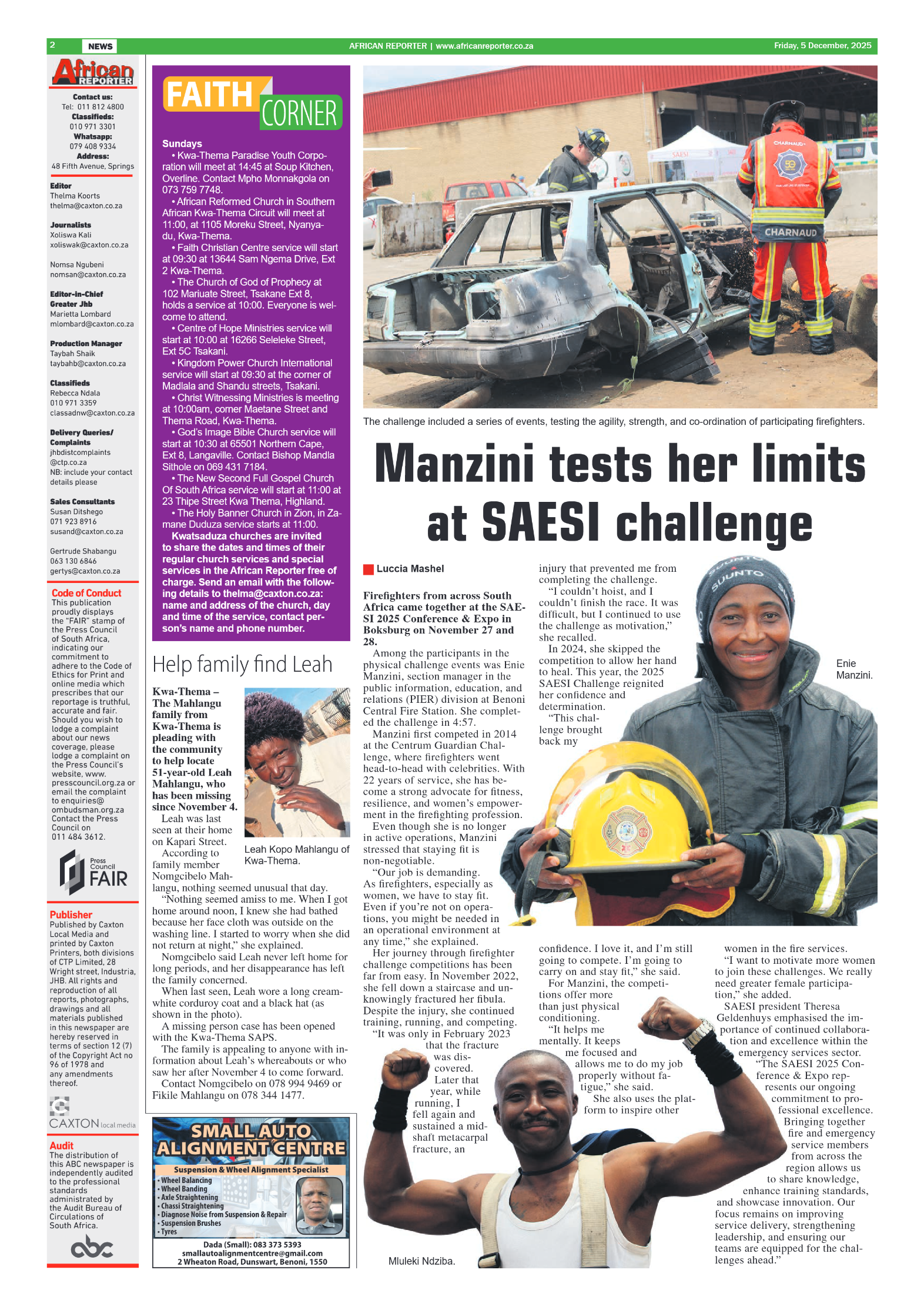 African Reporter 5 December 2025 page 2