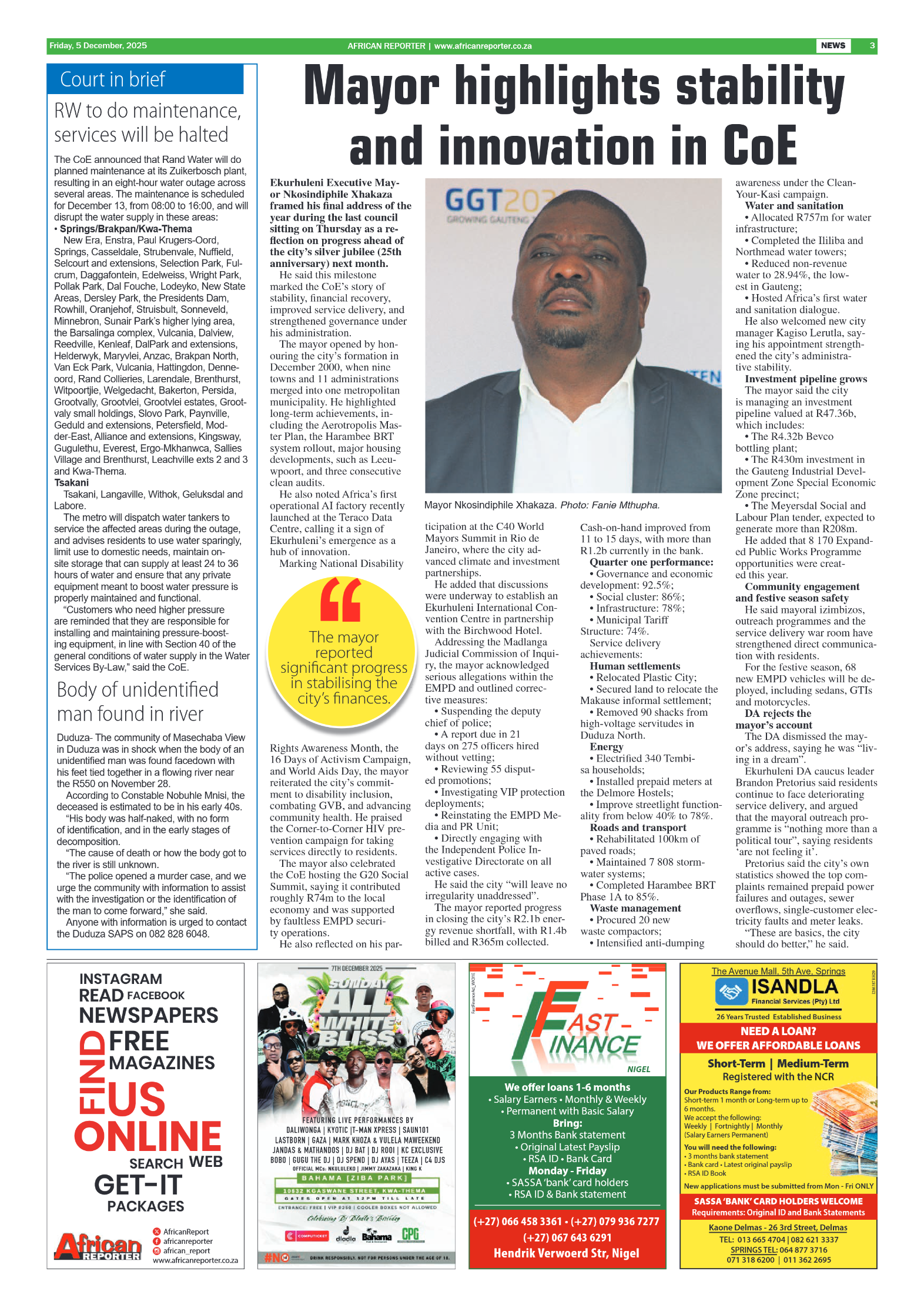 African Reporter 5 December 2025 page 3