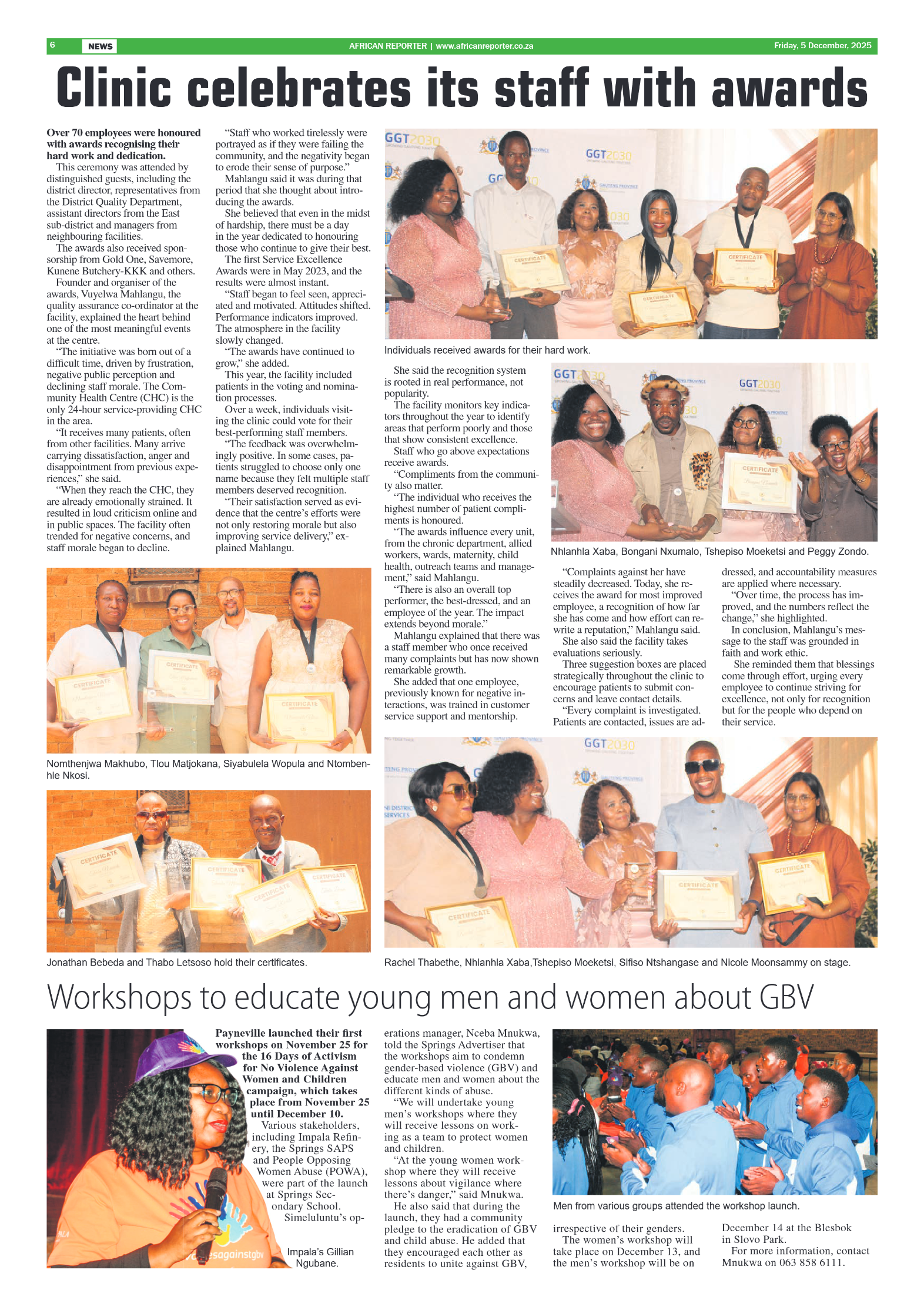 African Reporter 5 December 2025 page 6