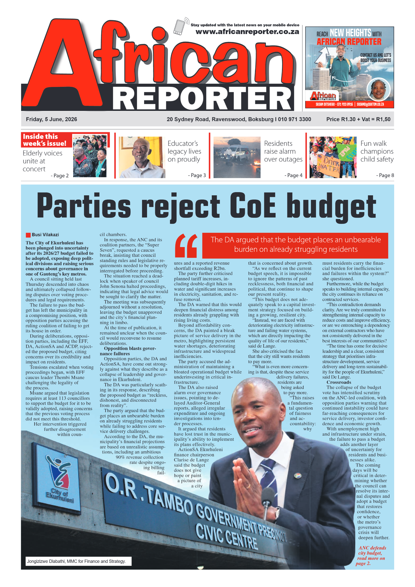 African Reporter 5 June 2026 page 1