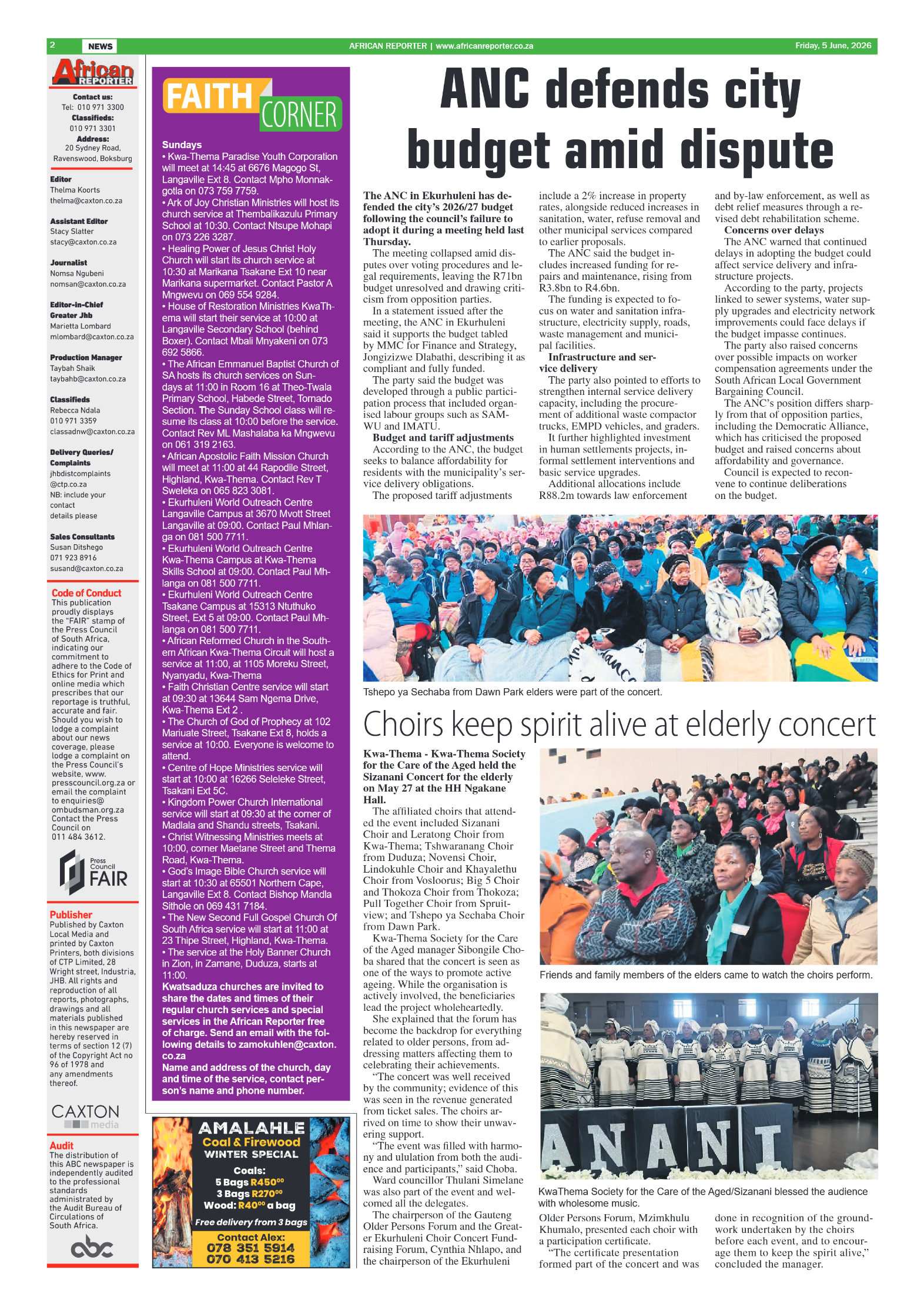 African Reporter 5 June 2026 page 2