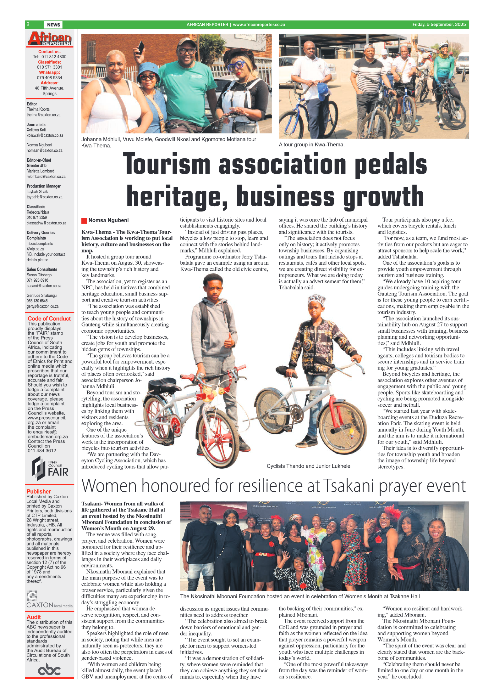 African Reporter 5 September 2025 page 2
