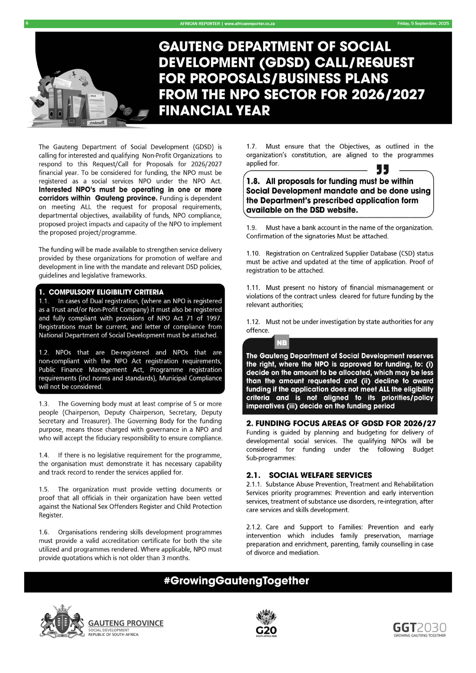 African Reporter 5 September 2025 page 6