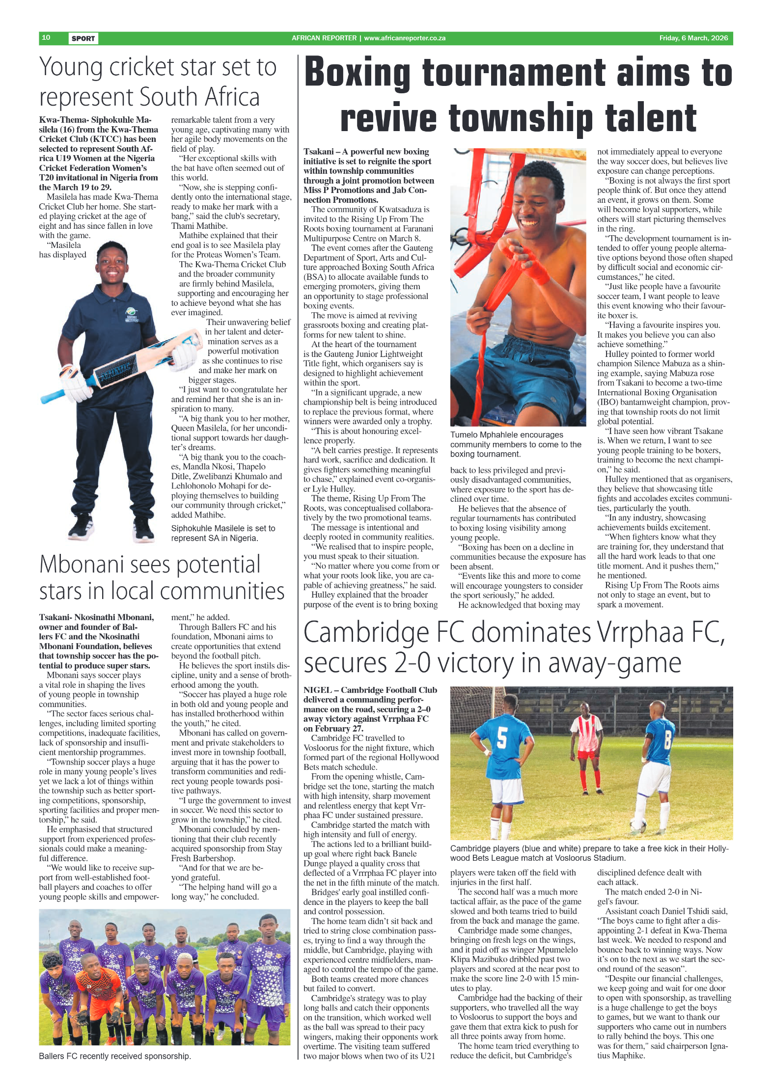 African Reporter 6 March 2026 page 10