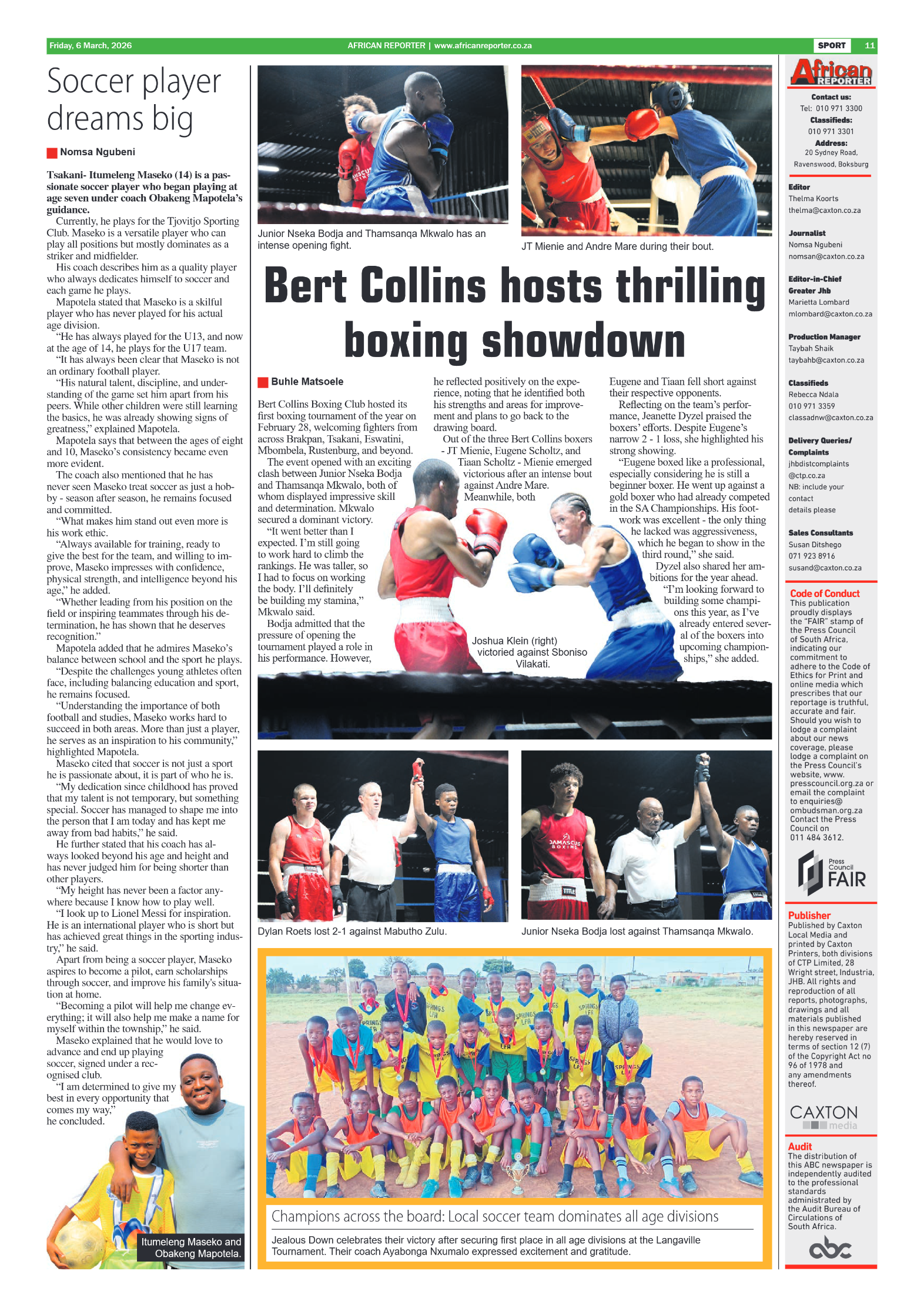 African Reporter 6 March 2026 page 11