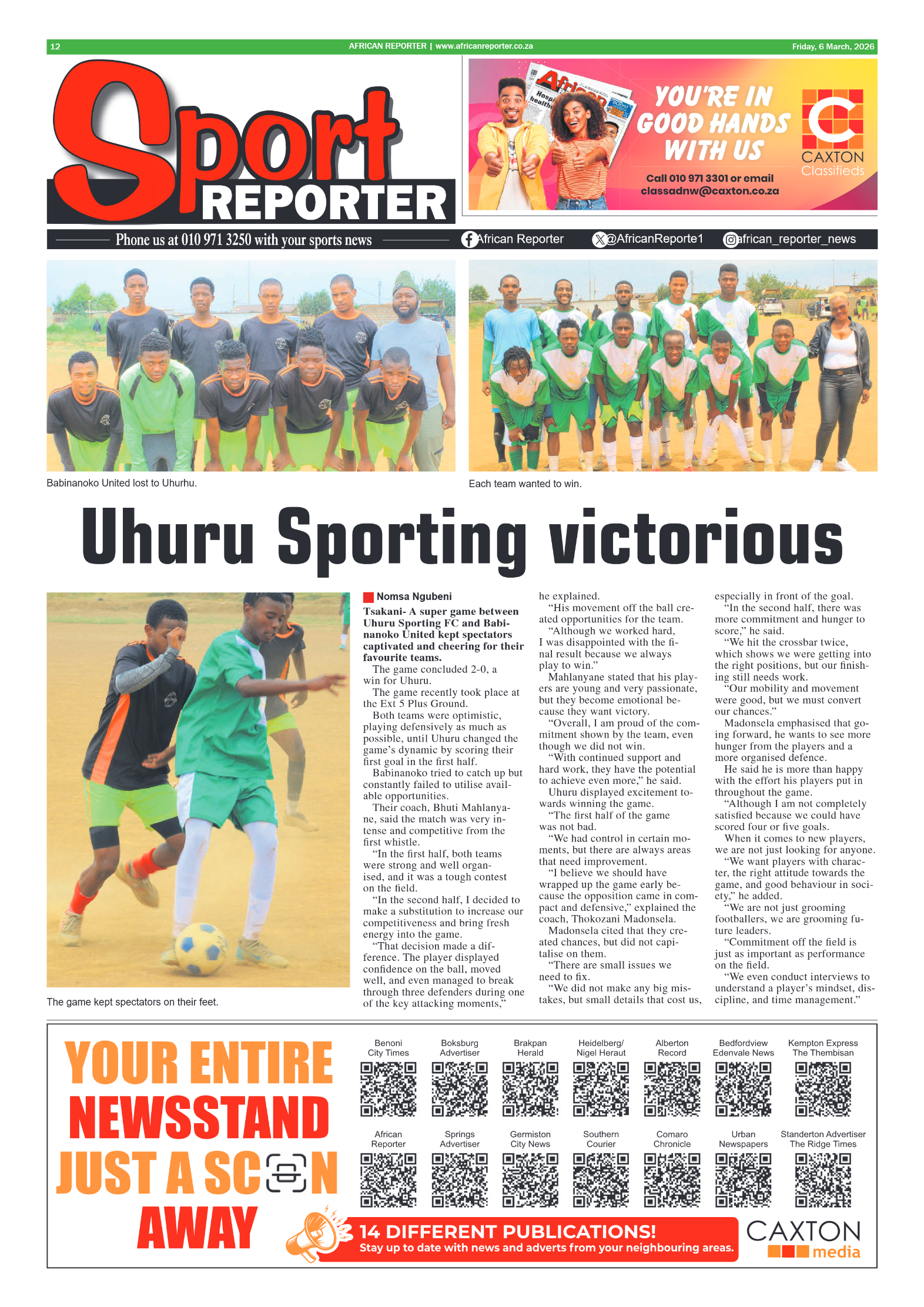 African Reporter 6 March 2026 page 12