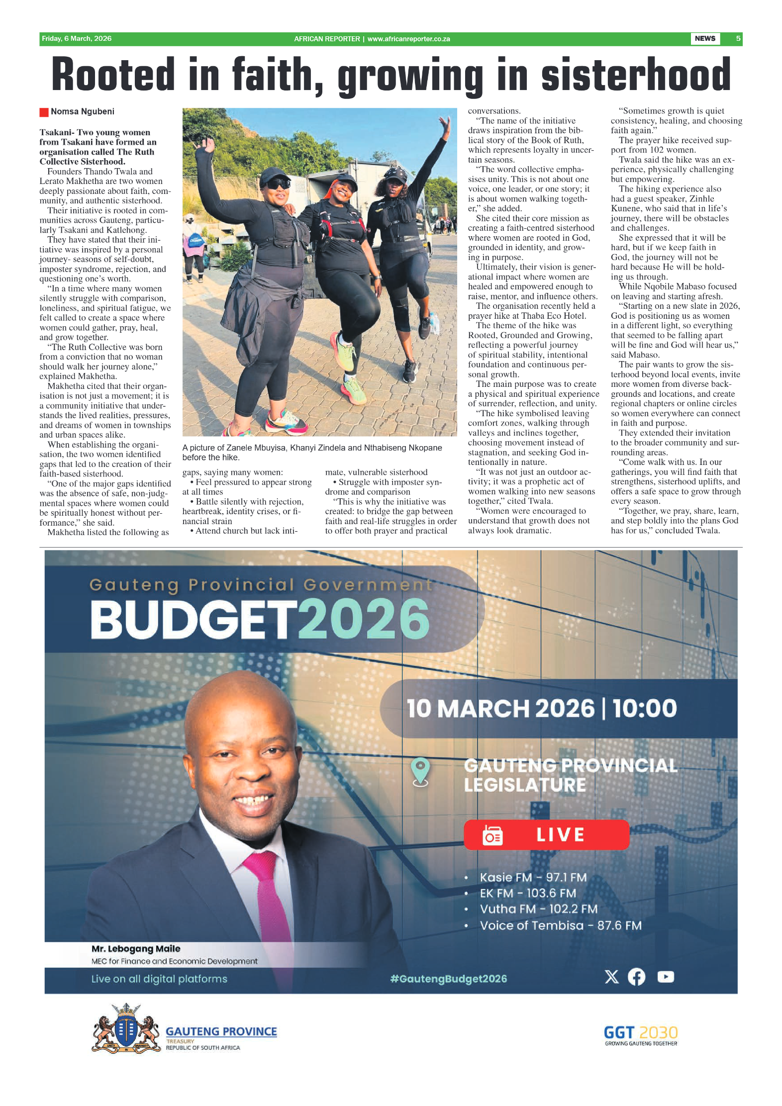 African Reporter 6 March 2026 page 5