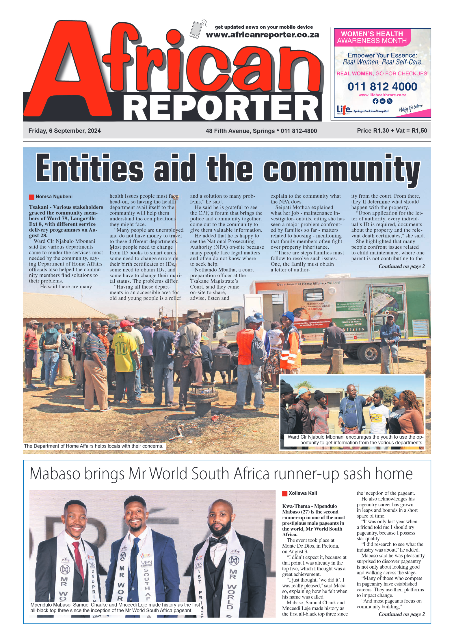 African Reporter 6 September 2024 page 1