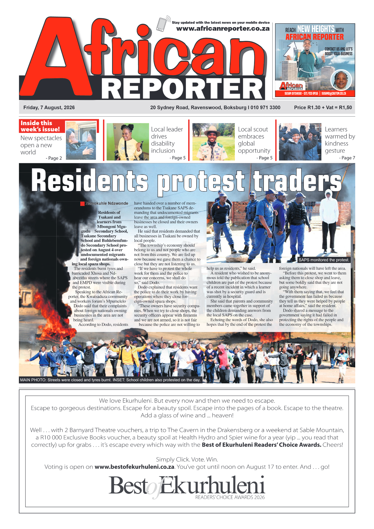 African Reporter 7 August 2026 page 1