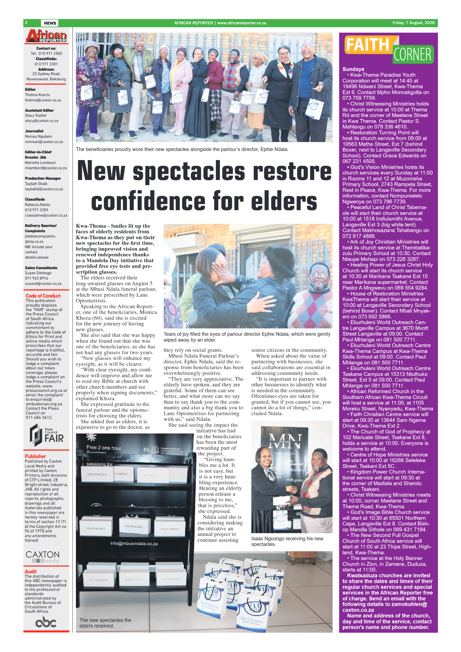 African Reporter 7 August 2026 page 2