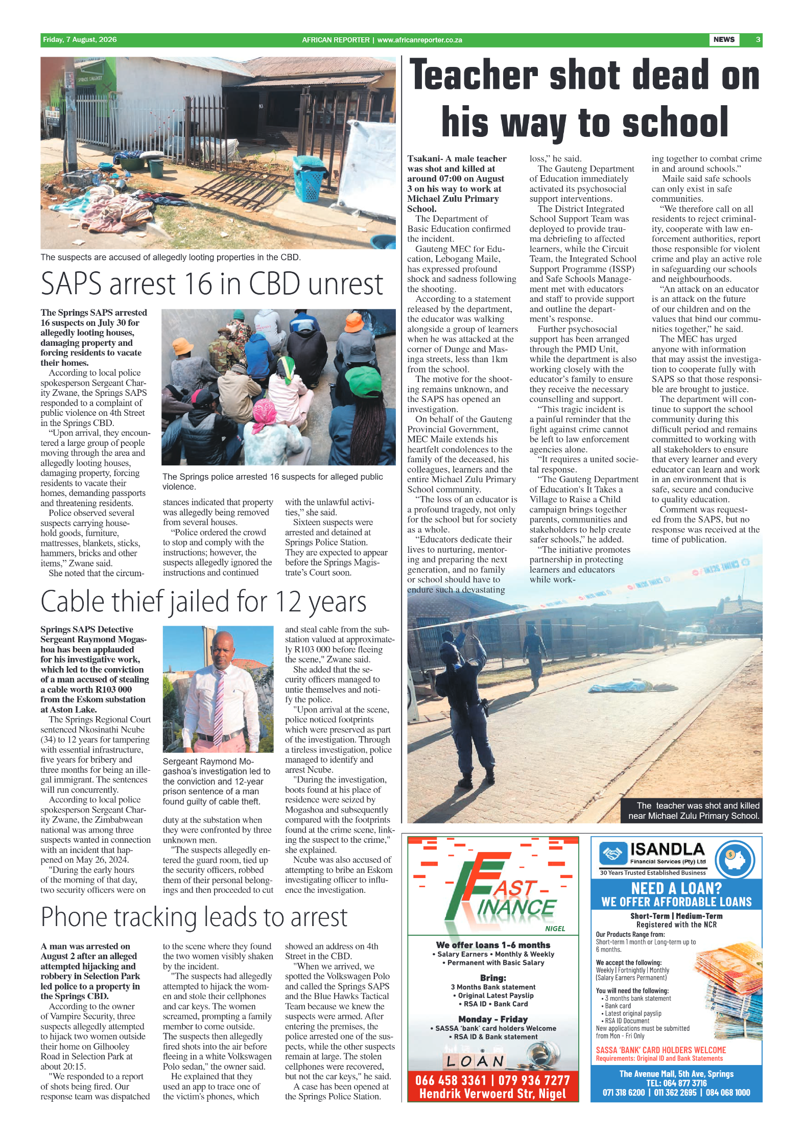 African Reporter 7 August 2026 page 3