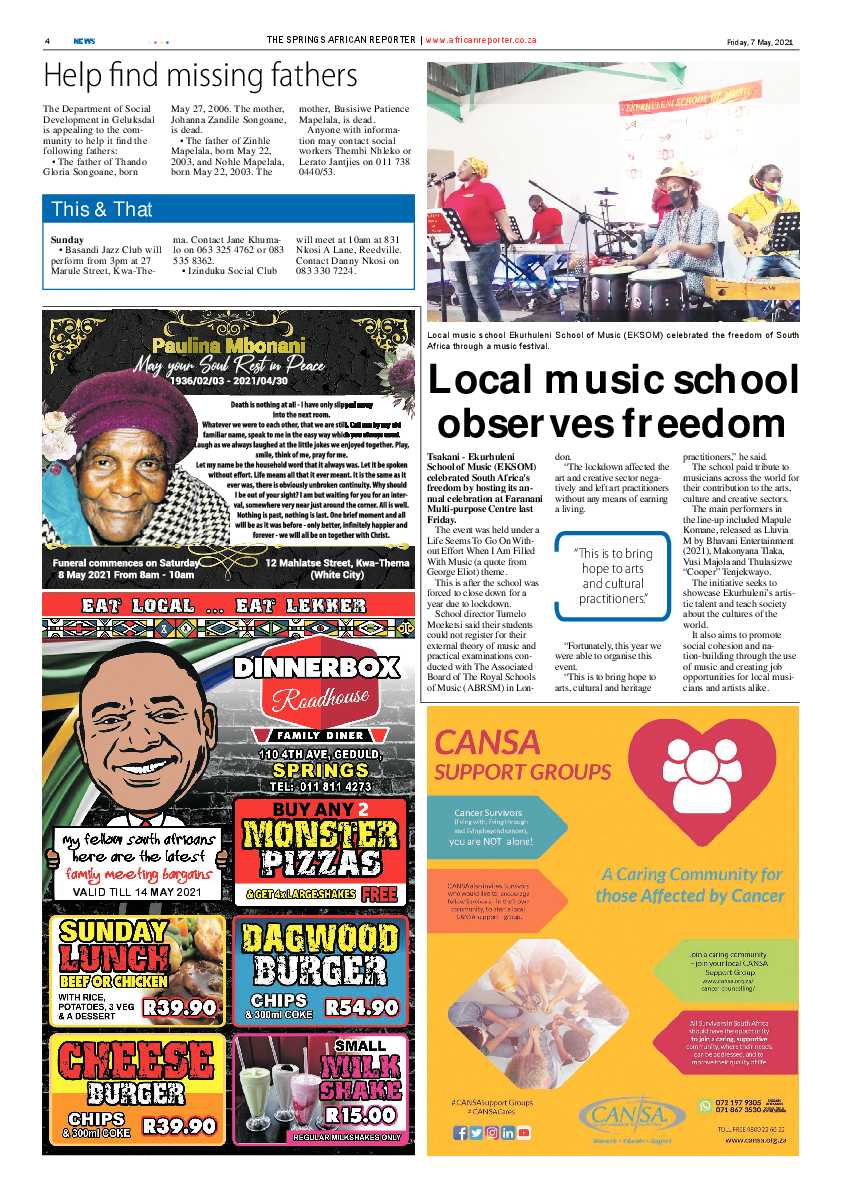 African Reporter 7 May 2021 page 4