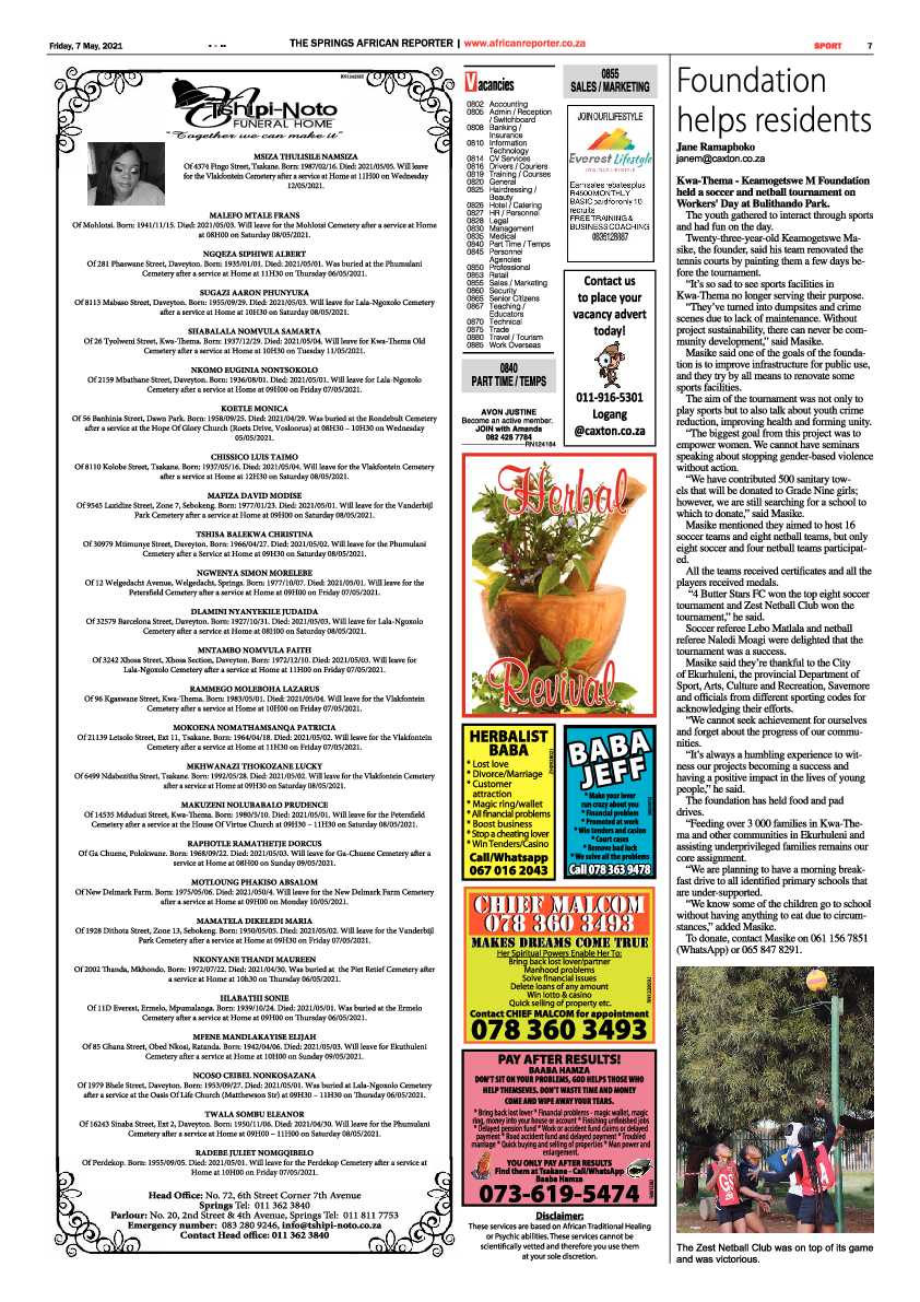 African Reporter 7 May 2021 page 7