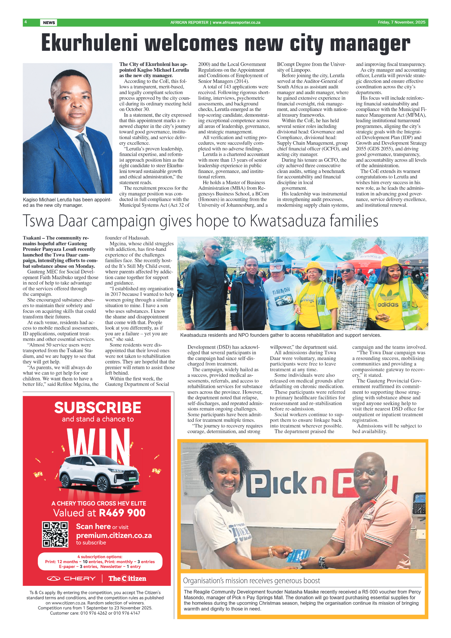 African Reporter 7 November 2025 page 4