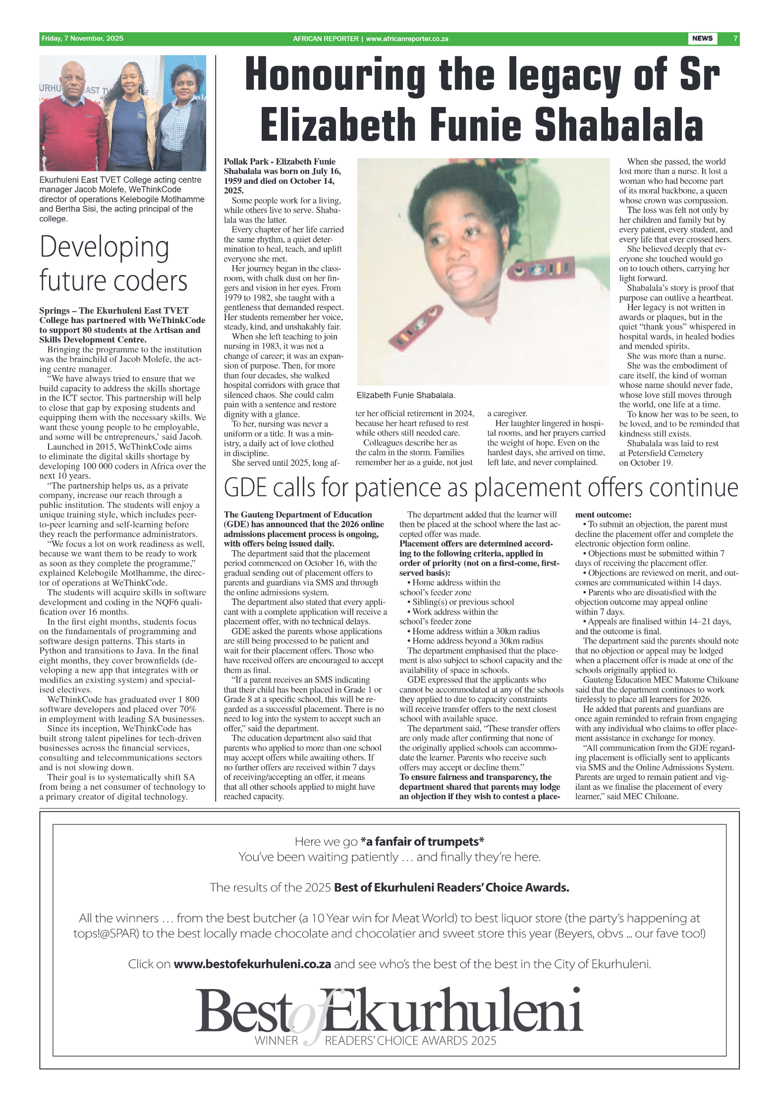 African Reporter 7 November 2025 page 7