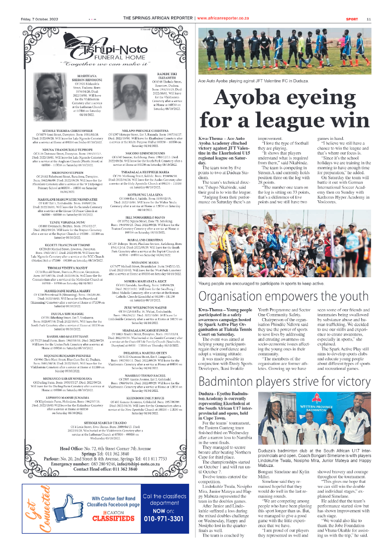 African Reporter 7 Oct 2022 page 11