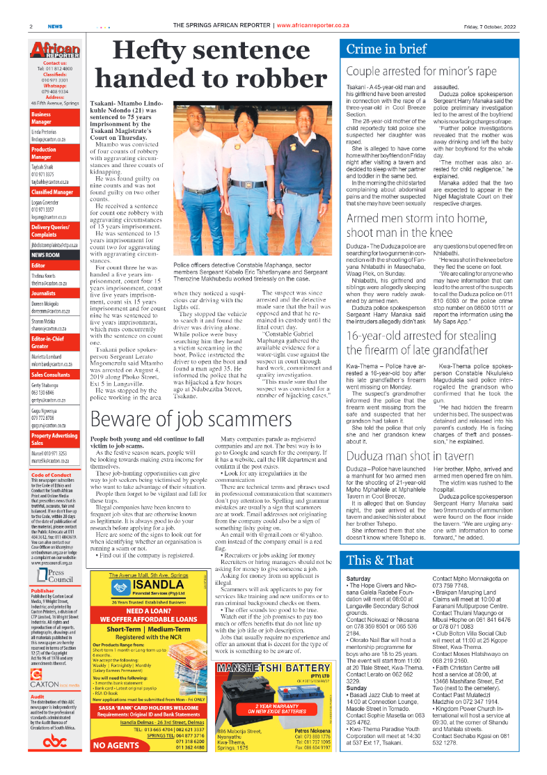 African Reporter 7 Oct 2022 page 2