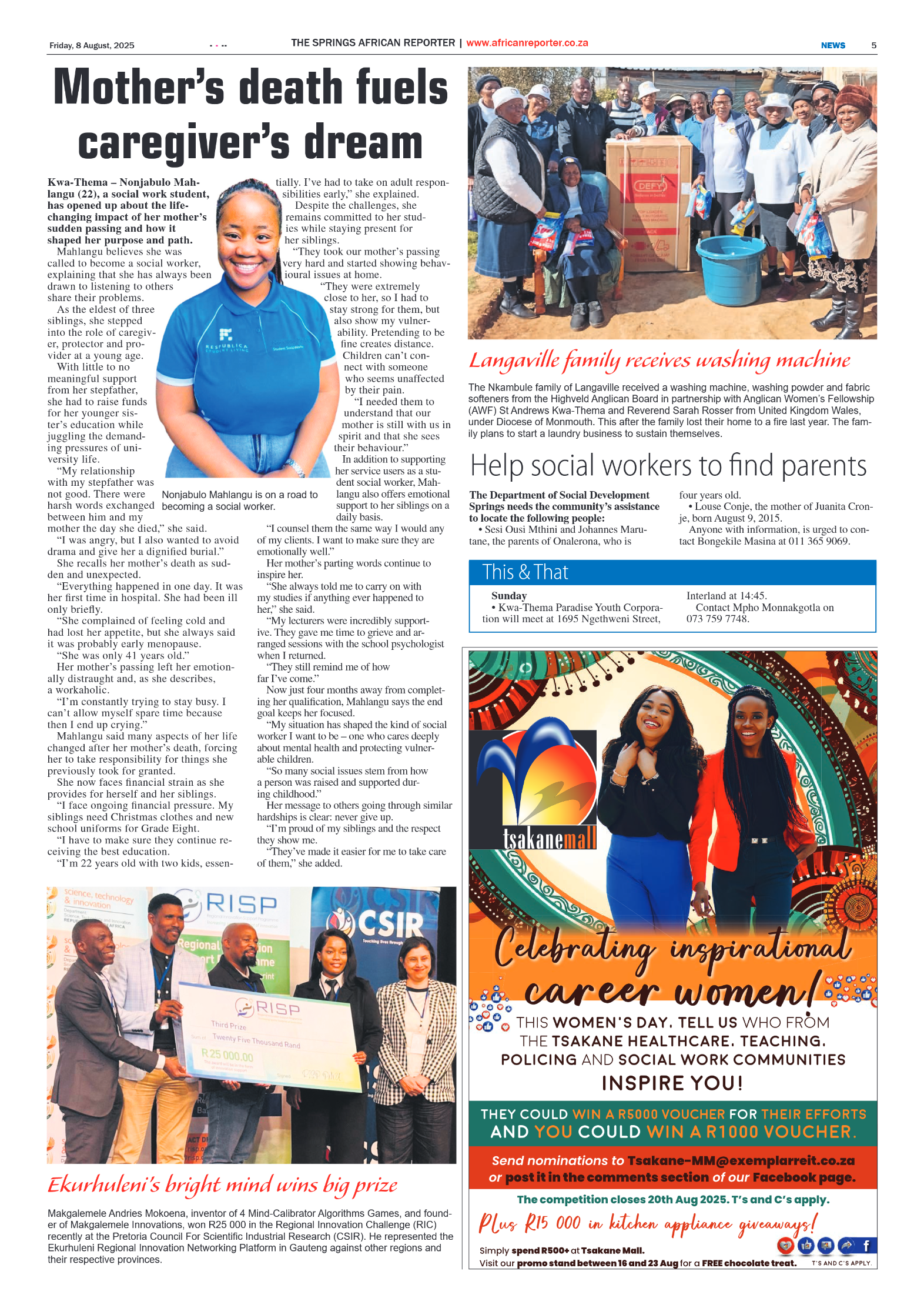 African Reporter 8 August 2025 page 5