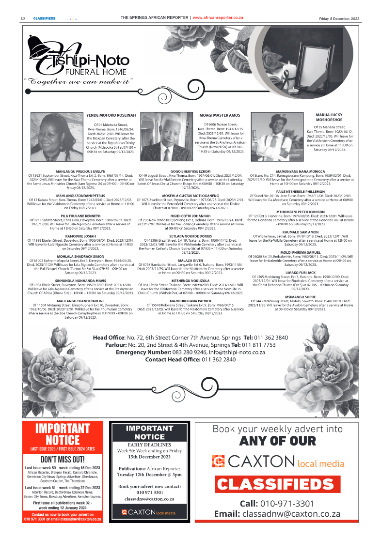 African Reporter 8 December 2023 page 10