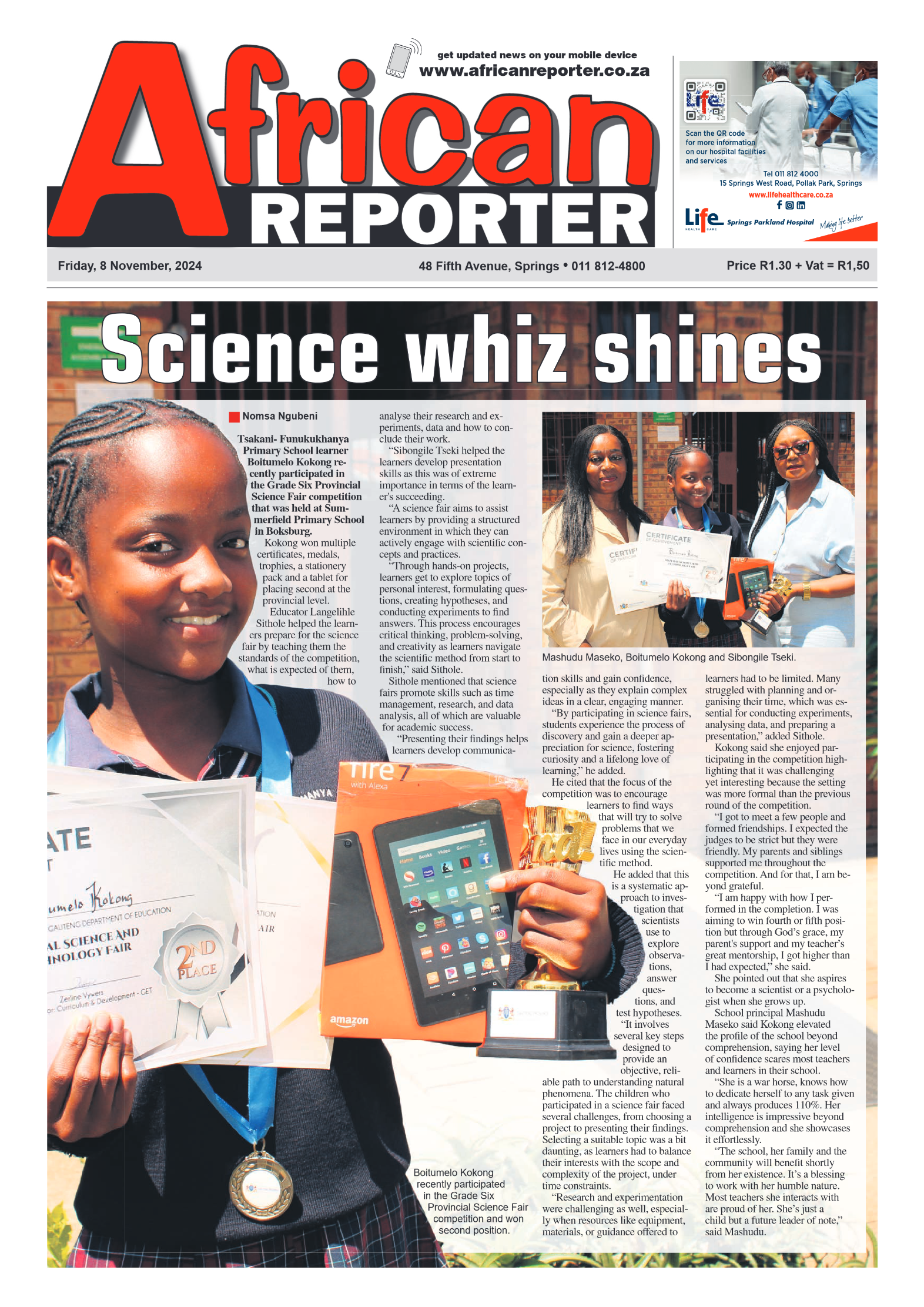 African Reporter 8 November 2024 page 1