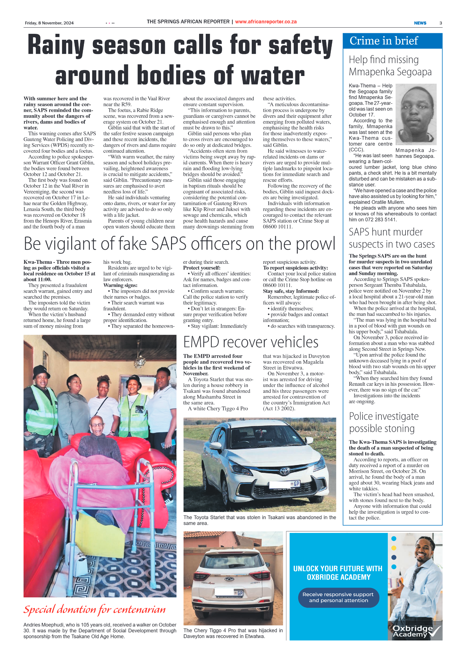 African Reporter 8 November 2024 page 3