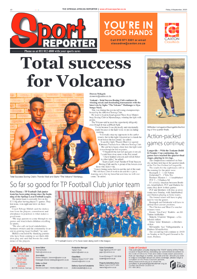 African Reporter 8 September 2023 page 12