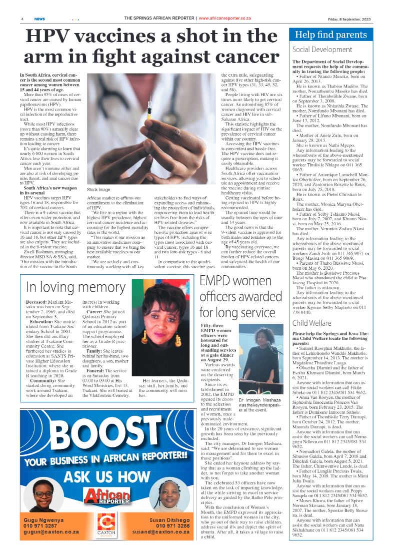 African Reporter 8 September 2023 page 4