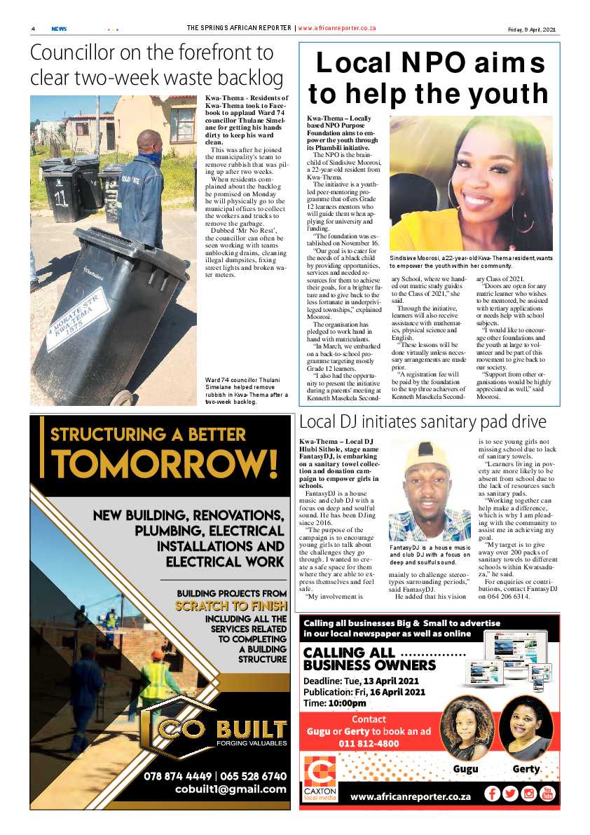 African Reporter 9 April 2021 page 4