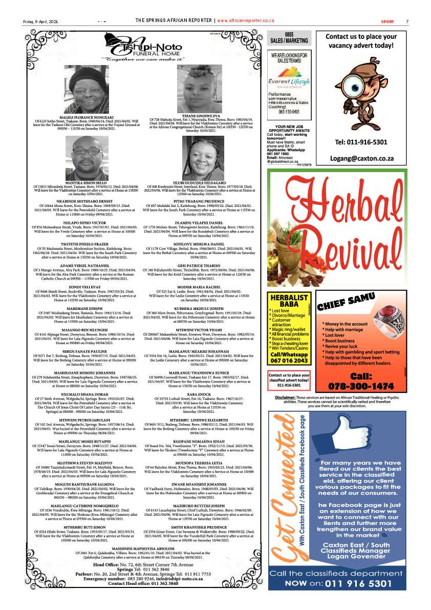 African Reporter 9 April 2021 page 7