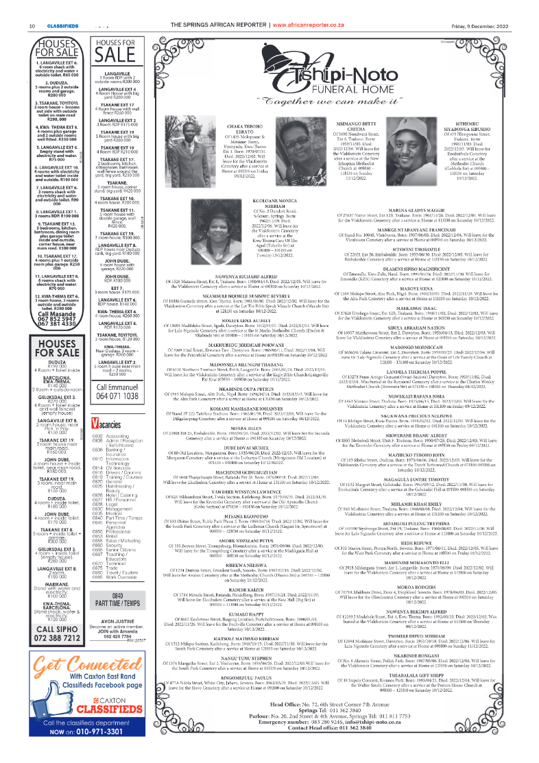 African Reporter 9 Dec 2022 page 10
