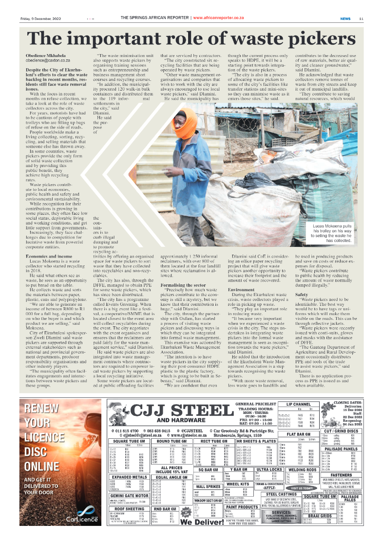 African Reporter 9 Dec 2022 page 11