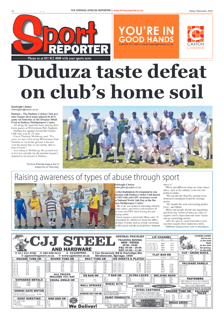 African Reporter 9 Dec 2022 page 12
