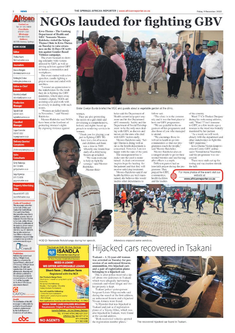 African Reporter 9 Dec 2022 page 2