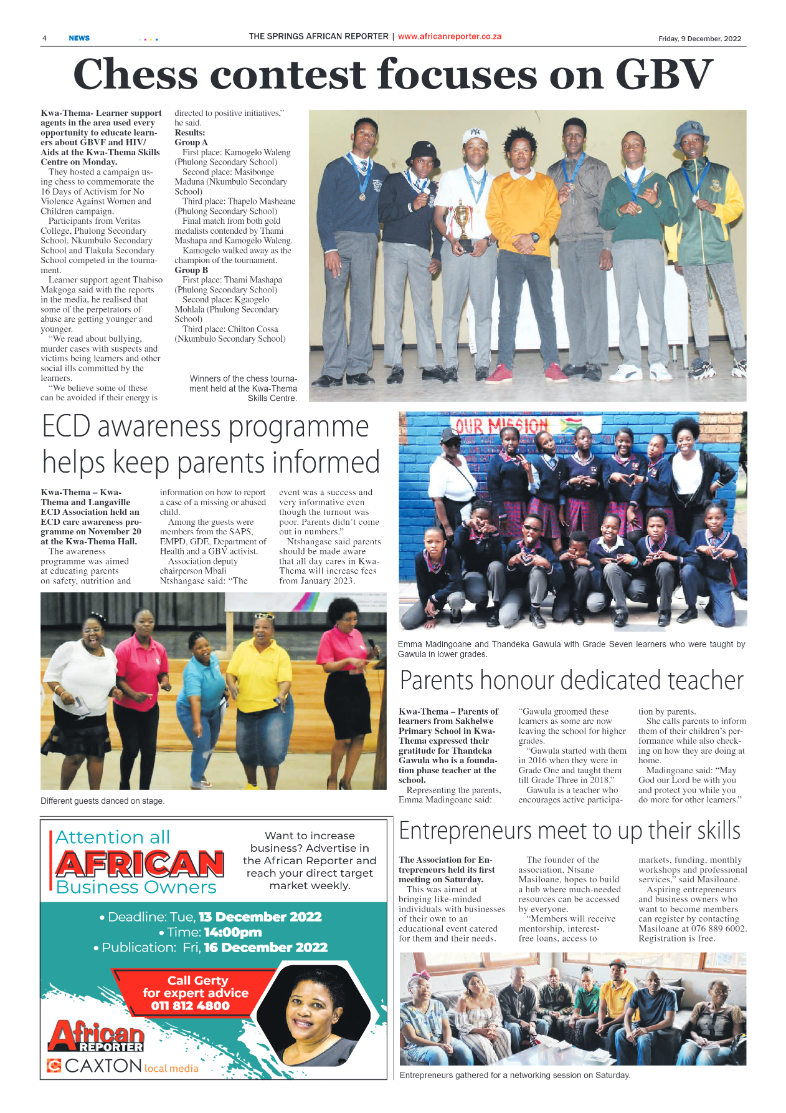 African Reporter 9 Dec 2022 page 4