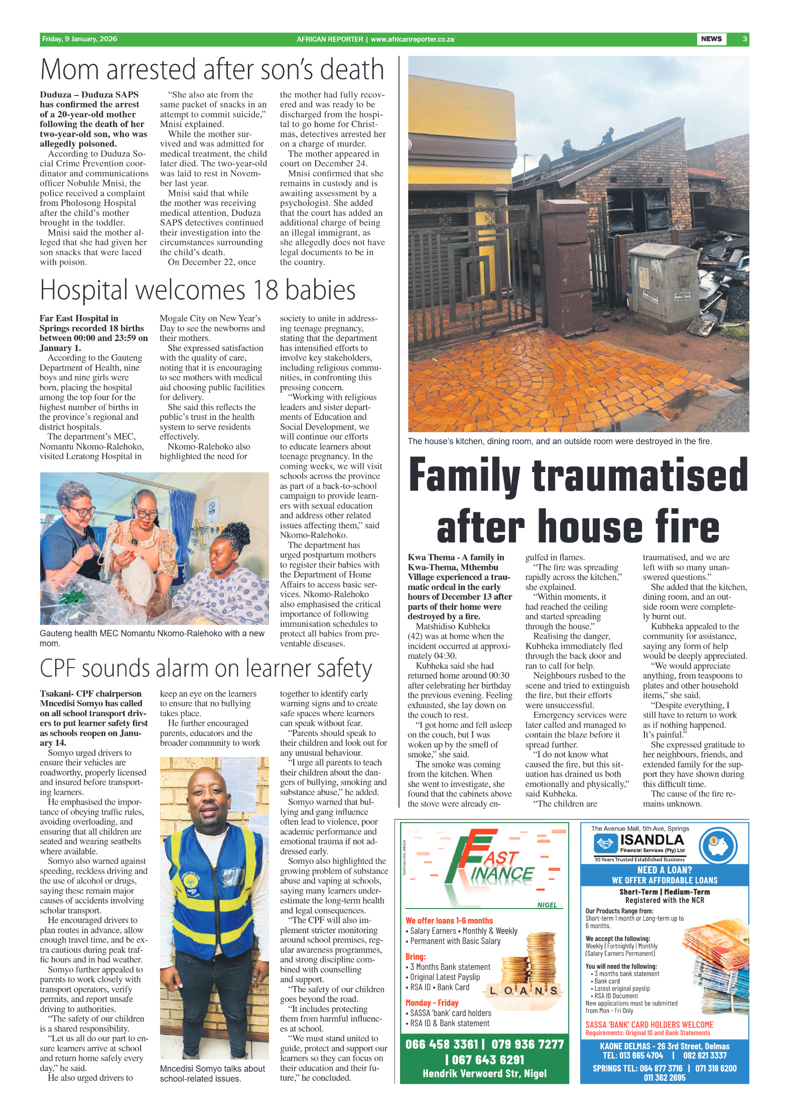 African Reporter 9 January 2026 page 3