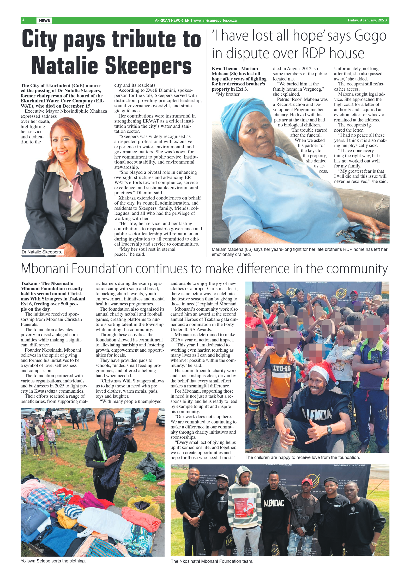 African Reporter 9 January 2026 page 4