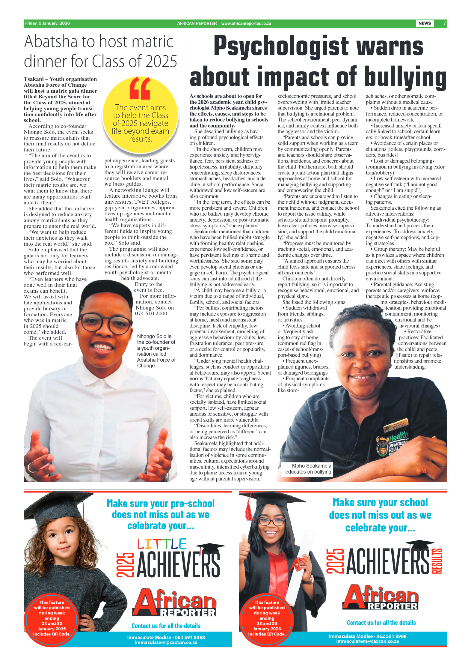 African Reporter 9 January 2026 page 7