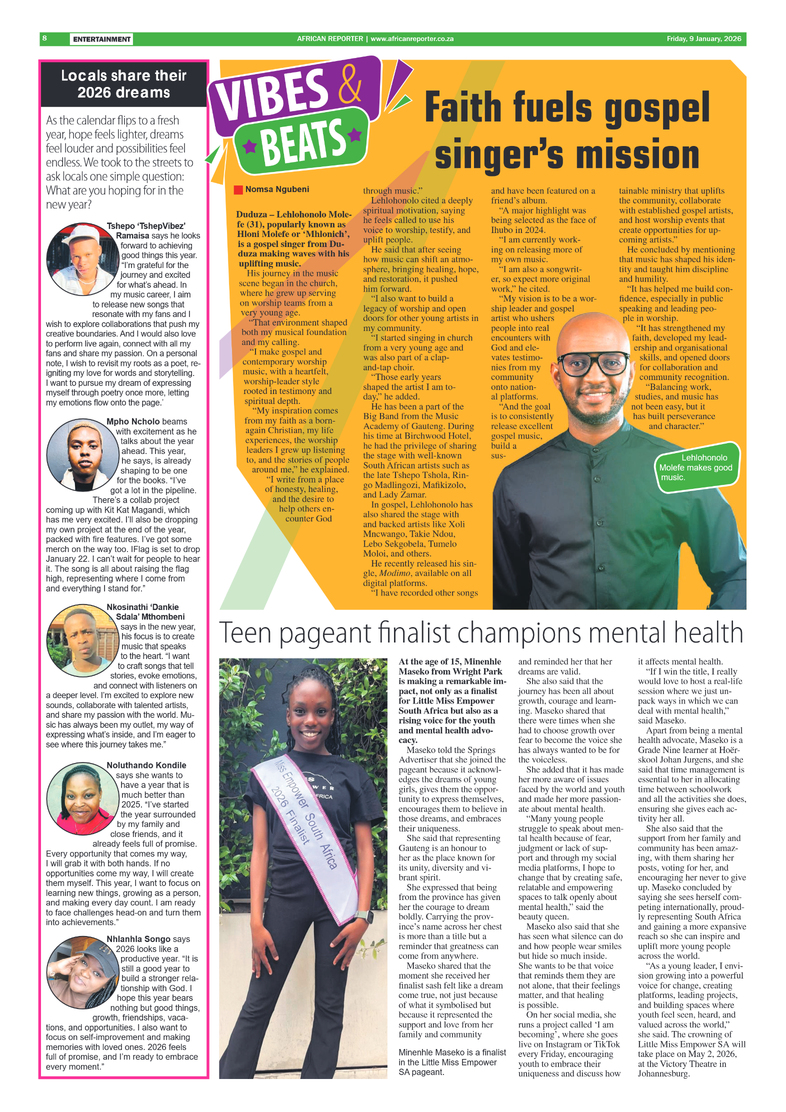 African Reporter 9 January 2026 page 8