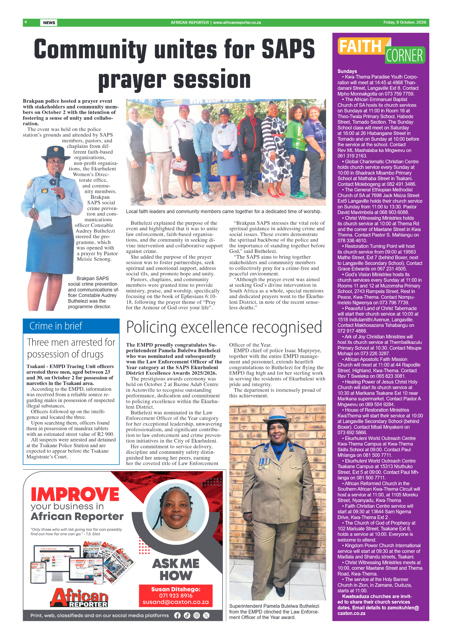 African Reporter 9 October 2026 page 4