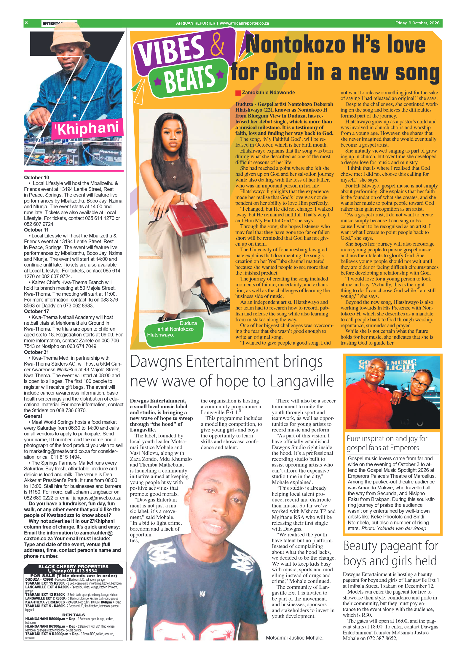 African Reporter 9 October 2026 page 8