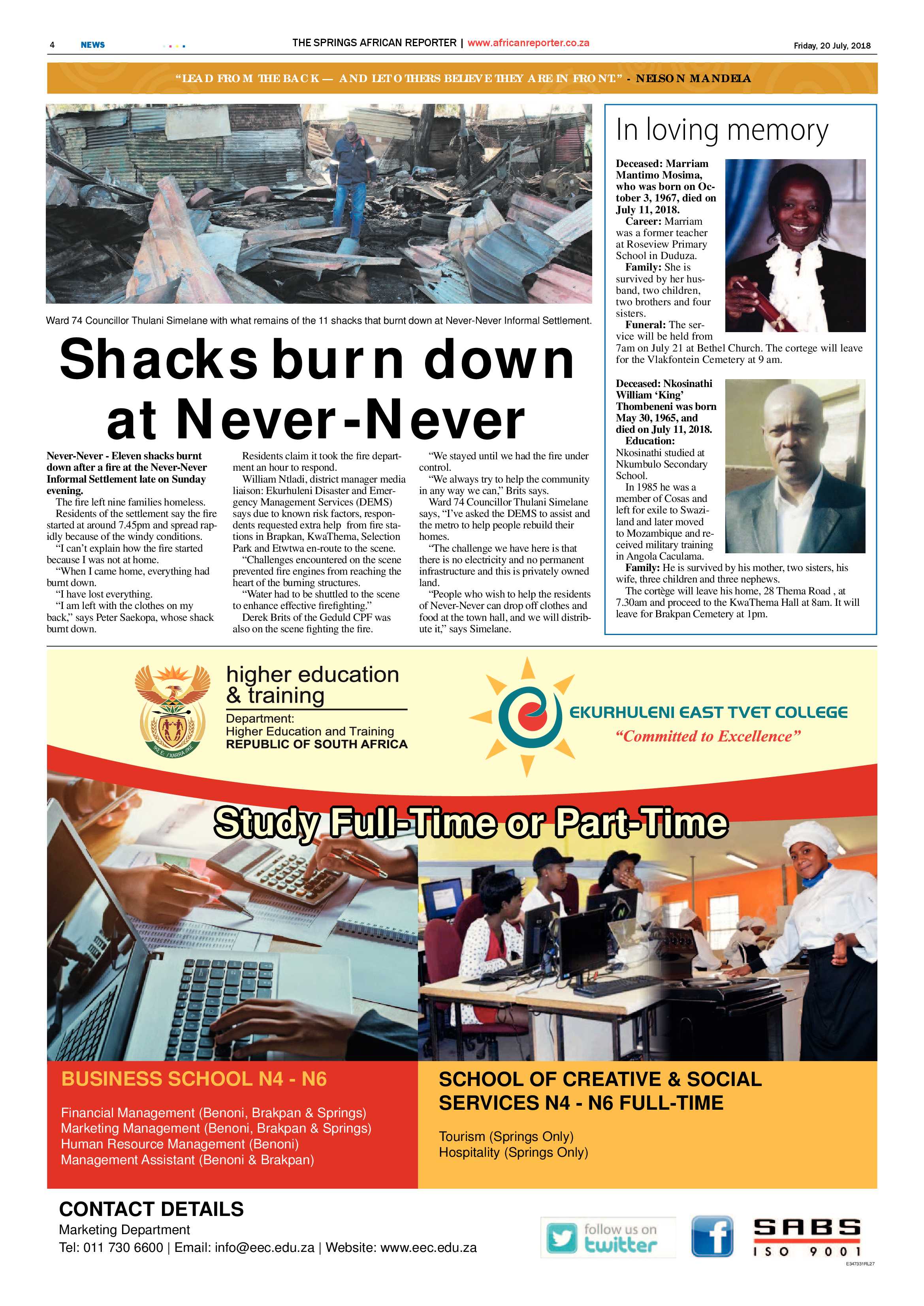 African Reporter  20 July 2018 page 4