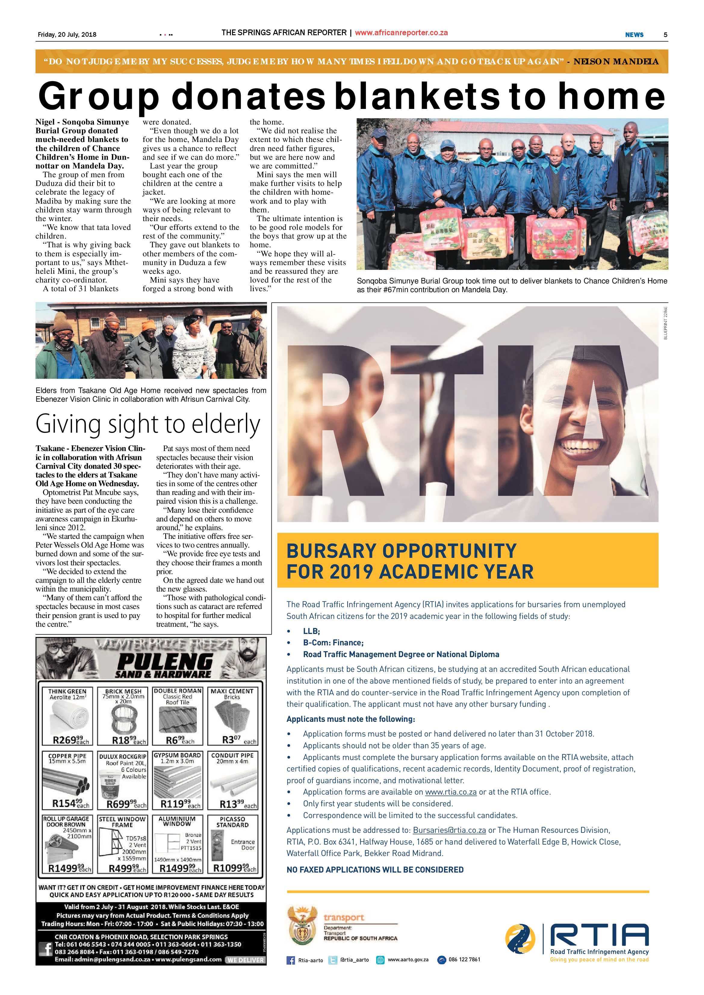 African Reporter  20 July 2018 page 5