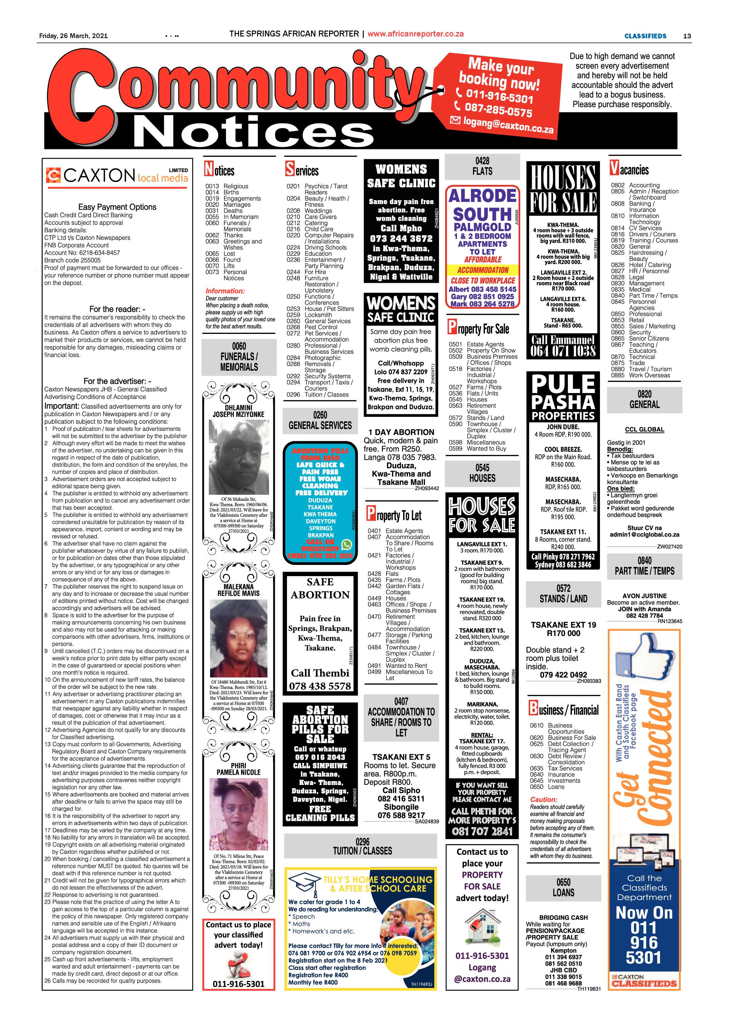 African Reporter  26 March 2021 page 13