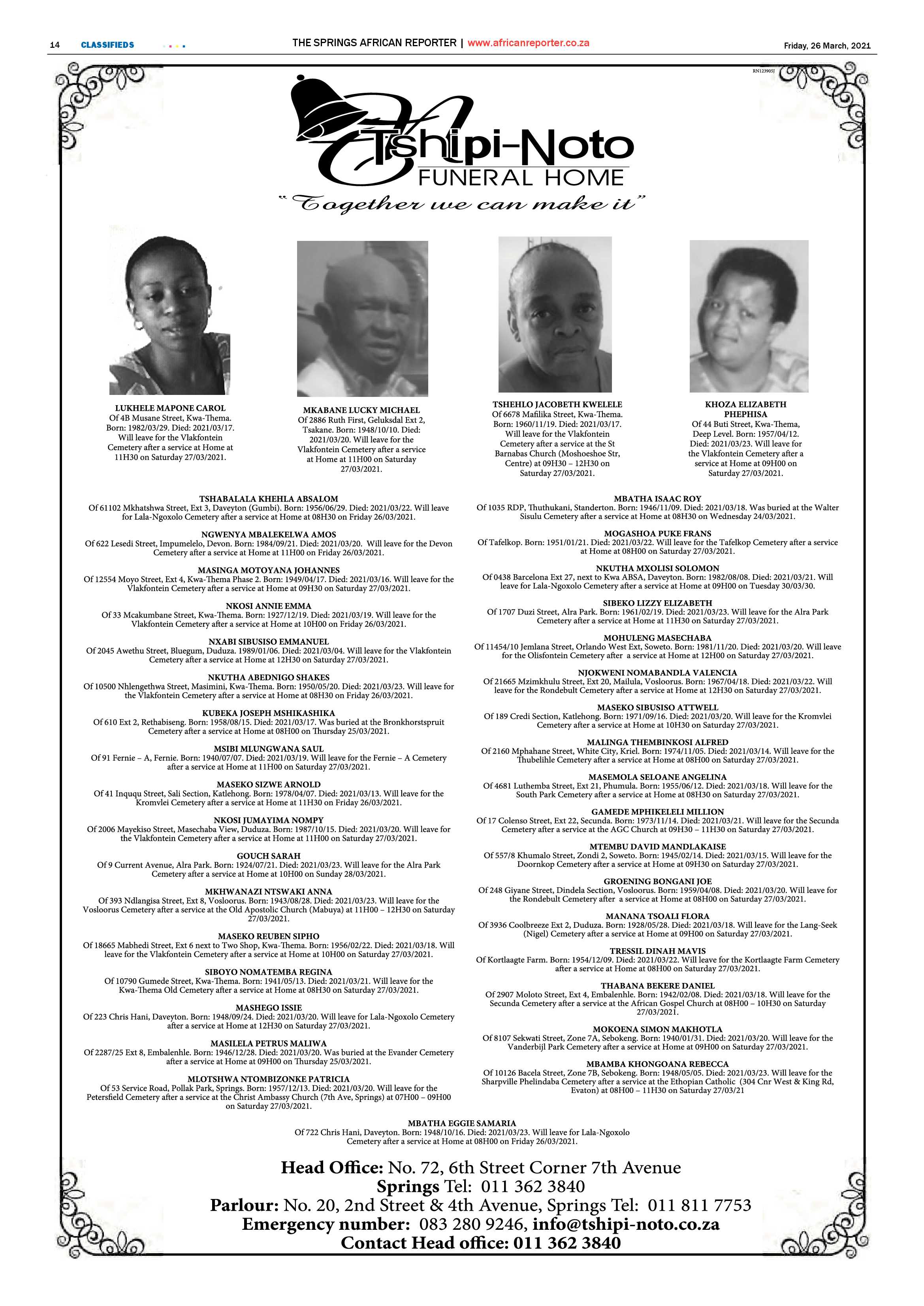 African Reporter  26 March 2021 page 14